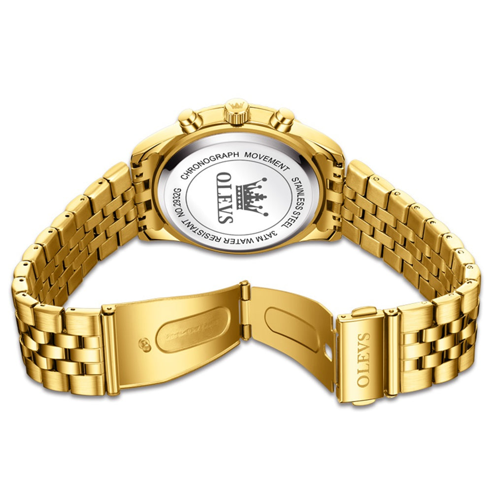 Gold Strap-White Dial Gold Trim