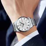 Silver Strap-White Dial Silver Trim