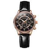 Black Strap-Black Dial Rose gold Trim