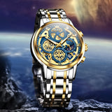 OLEVS Watches for Man 9947 Golden Blue