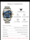 OLEVS Watches for Man 2892 Golden Blue