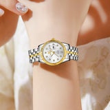 OLEVS Watches for Woman 5526 Golden·White