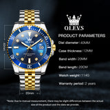 OLEVS Watches for Man 9809 Golden Blue
