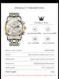 OLEVS Watches for Man 2892 Golden White