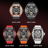 Men Automatic Sports Watch Original Skeleton Mechanical Self Winding Luxury Dress Sapphire Crystal Waterproof Wrist Watch for Men 6012