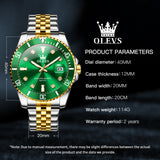 OLEVS Watches for Man 9809 Golden Green