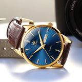 OLEVS Watches for Man 6898 Golden Blue