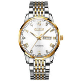 Two Tone Strap-White Dial Gold Trim