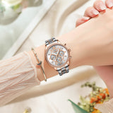 Two Tone Strap-White Dial Rose Trim