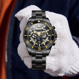 OLEVS 6715 Automatic Watches for Men Skeleton Self Winding Mechanical Fashion Dress Chronograph Moon Phase Stainless Steel Waterproof Luminous Mens Wrist Watches Gift Reloj Para Hombre