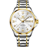 Two Tone Strap-White Dial Gold Trim