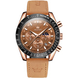 Brown Strap-Rose case black dial brown bezel