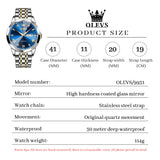 OLEVS Watches for Man 9931 Golden Blue