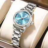 OLEVS 7003 Automatic Watches for Women Stainless Steel Durable Women's Watches Waterproof Business Womens Luxury Watches Fashion Luminous Date Self Winding Watches for Women Reloj para Mujer