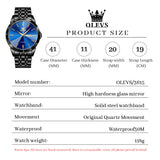 OLEVS Watches for Man 3615 All Black Blue
