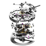 OUPINKE 3225 Self Winding Black Watches for Men Luxury Business Dress Mens Watch Reloj Para Hombre