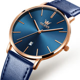 OLEVS  5869 Watches for Men Minimalist Ultra Thin Fashion Casual Analog Quartz Date Watch Waterproof Slim Simple Big Face Dress Mens Wrist Watches with Retro Leather Band for Men Reloj para Hombre