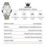 OLEVS  Watches for Man 9931 Golden White