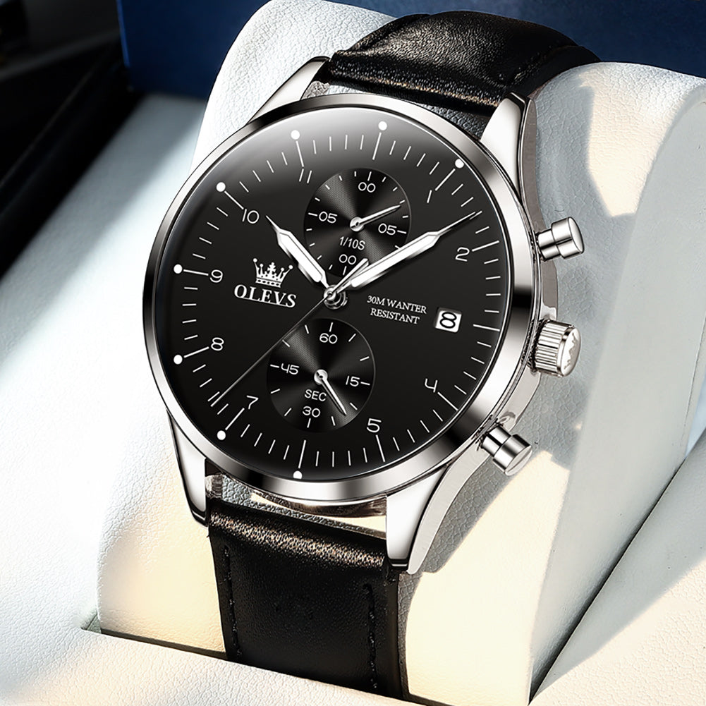 Black Strap-Black Dial Silver Trim