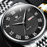 Silver Strap-Black Dial Silver Trim