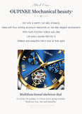 OLEVS 3202 Women Diamond Watches Automatic Mechanical Luxury Dress Ladies Rose Gold Sapphire Crystal Wrist Watch