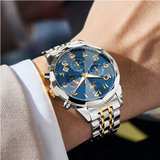 OLEVS Watches for Men 3673 Golden Blue