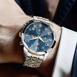 OLEVS Watches for Men 3673 Golden Blue