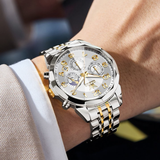 OLEVS Watches for Men 3676 Golden White