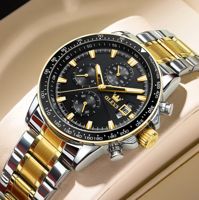 OLEVS Watches for Men TY705 Golden Black