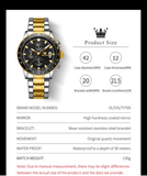 OLEVS Watches for Men TY705 Golden Black