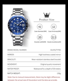 OLEVS Watches for Men TY705 Blue