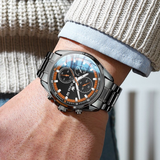 OLEVS Watches for Men TY713 All Black Orange