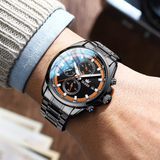 OLEVS Watches for Men TY713 All Black Orange