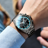 OLEVS Watches for Men TY713 All Black Blue