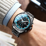 OLEVS Watches for Men TY713 All Black Blue