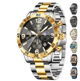 OLEVS Watches for Men 3678 Golden Black