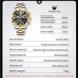 OLEVS Watches for Men 3678 Golden Black