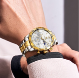OLEVS Watches for Men 3678 Golden White