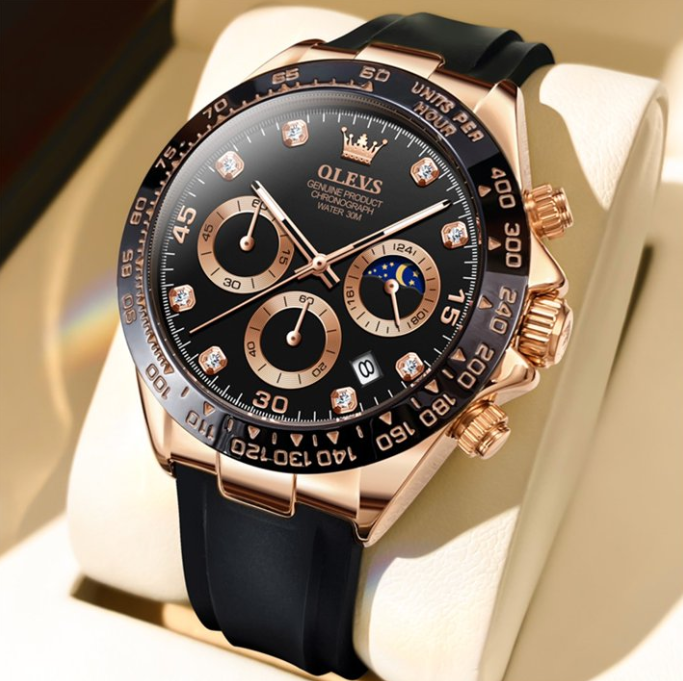 OLEVS Watches for Men 2875 Rose Black