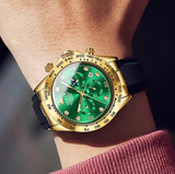 OLEVS Watches for Men 2875 Golden Green