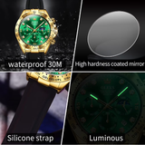 OLEVS Watches for Men 2875 Golden Green