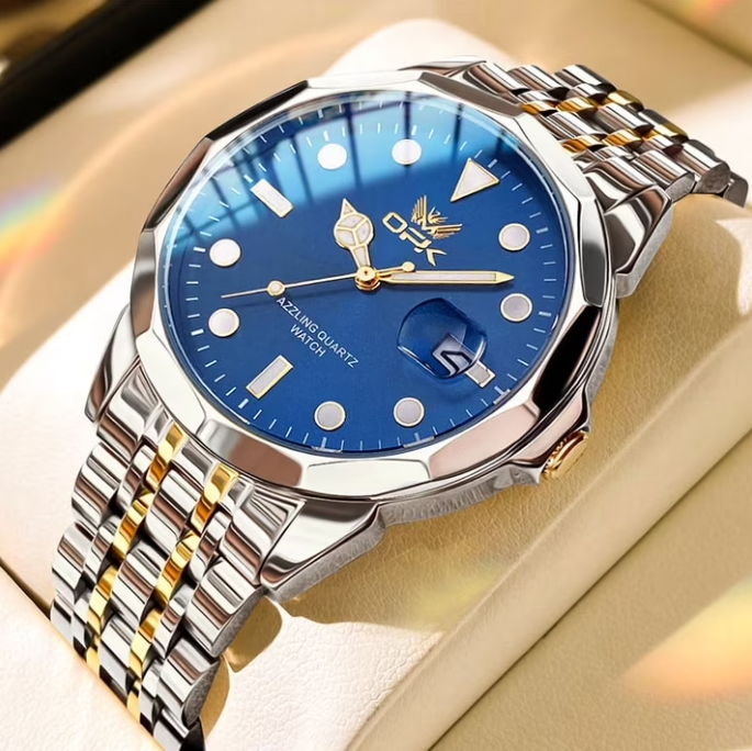 OPK Watches for Men 8170 Golden Blue
