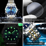 OPK Watches for Men 8170 Golden Blue