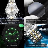 OPK Watches for Men 8170 Golden  White