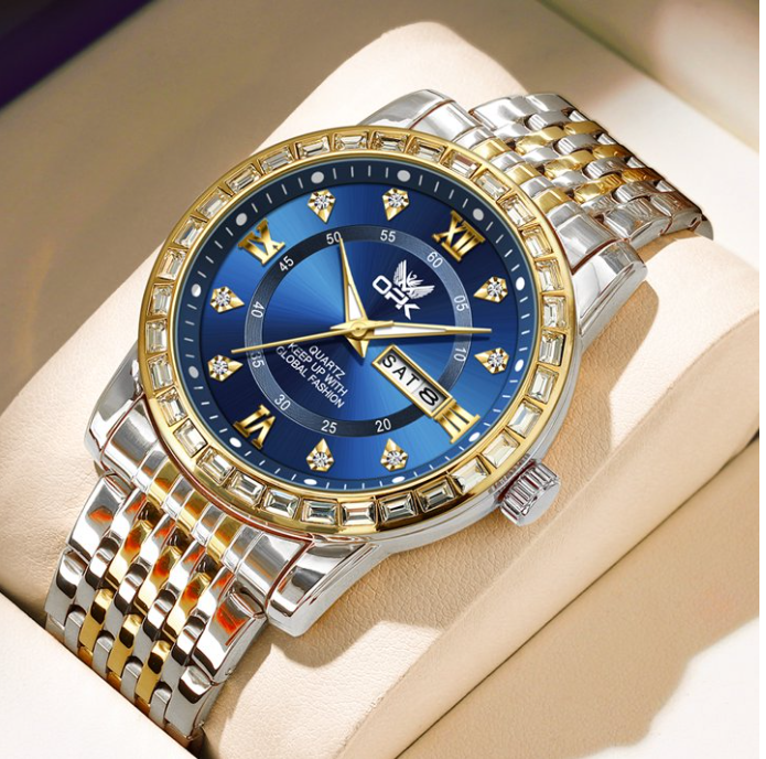OPK Watches for Men 8174 Golden Blue