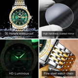 OPK Watches for Men 8174 Golden Green