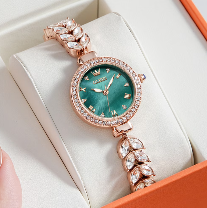 OLEVS Watches for Woman 9971 Rose Green