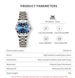 OPK Watches for Woman 8170 Golden Blue