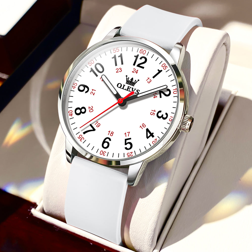 Silver Strap-White Dial Silver Trim