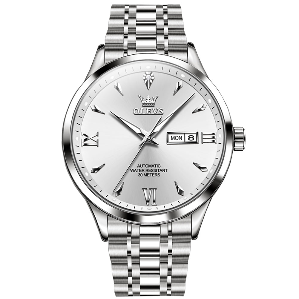 Silver Strap-White Dial Silver Trim